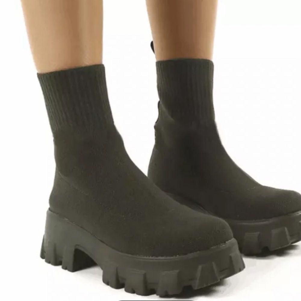 Knit sock boots